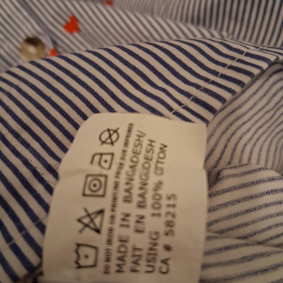 Peau De Loup Blue Striped Shirt with Red Details - Picture 4 of 4